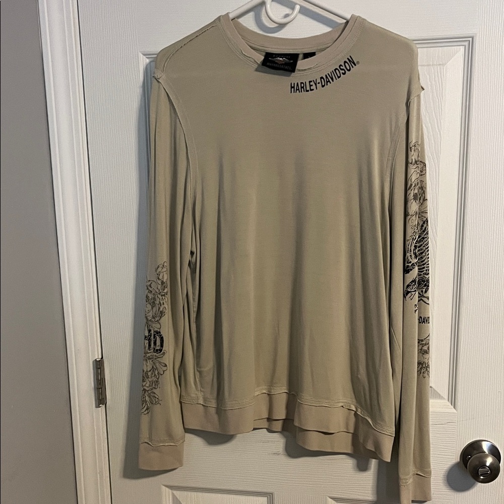 Harley-Davidson Tan Graphic Long Sleeve Shirt